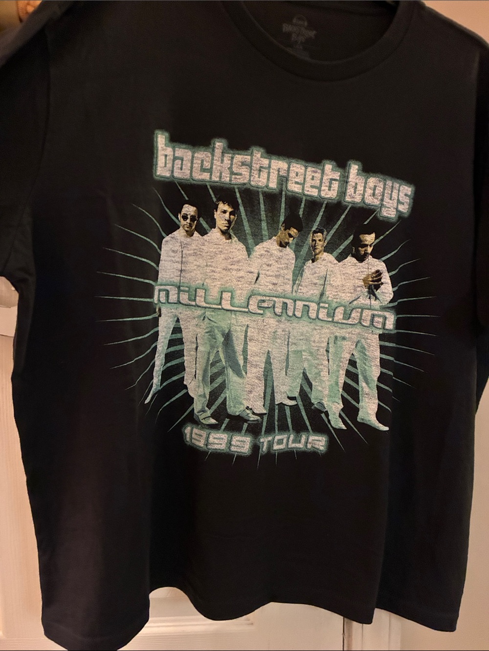 New: Backstreet Boys 1999 Millenium Tour Black Tee - with Tour dates on Back